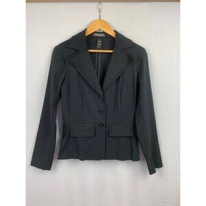 Bisou Bisou Michele Bohbot Womens Blazer Size 6 Black Classic Fit